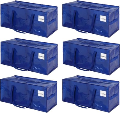 Verhuis Tassen - Opbergzakken - Opslag en Transport - Versterkte Handgrepen - 69 x 36 x 35 cm - Blauw