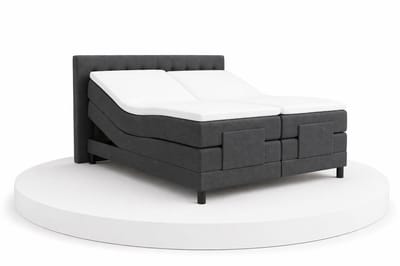 Elektrische Boxspring ErgoLux - 160x200 Compleet - Antraciet - BalBedden