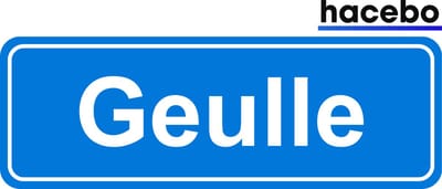 Hacebo - Plaatsnaam Sticker - 29x10 CM - Geulle sticker - Verkeersborden sticker - grappige cadeaus - Geulle