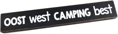 Tekstbord - Langwerpig - Oost West Camping Best - Zwart