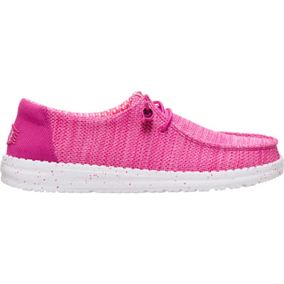 HEYDUDE - Wendy Stretch Sox Dames Instappers Fuchsia Pink - Maat 36