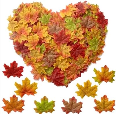 400 Stuks Kunstbladeren Herfstdecoratie - 8 Gemengde Kleuren Najaarsbladeren voor Bruiloft, Thanksgiving, Feestdecoratie en Knutselprojecten