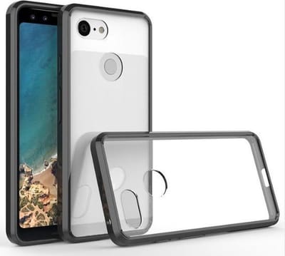 DrPhone Google Pixel 3 Air Hybride TPU Case - Tough PC Back TPU Armor Bumper [Valbescherming / Schokabsorptie] Beschermhoes - Zwart