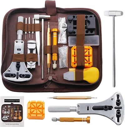 Horlogegereedschap, horlogereparatieset, horlogebatterijwisselset, horloge demontageset 149 stuks voor professionele horlogemaker, pentrekker, schroevendraaier en andere gereedschapsset horlogedekselopening - Cyslmuk®