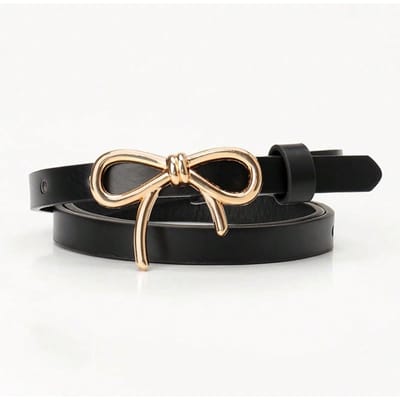 Nieuwe Zoete Strik Damesriem Veelzijdige Jurk Lichte Luxe High-end Decoratieve Riem Dames 103CM zwart