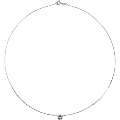 Solitaire ketting 9 mm zirkoniumoxide set 6 925 zilveren klauwen