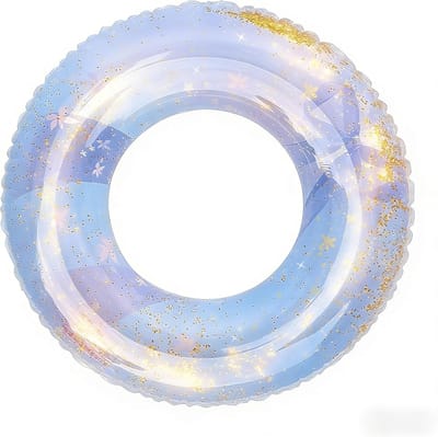 Ulisem - Zwemband - Blauw met glitter - 80 cm diameter - Opblaasbaar - Stevig pvc - Bestand tegen uv - Geschikt voor kind en volwassene - Drijfhulpmiddel voor strand en meer