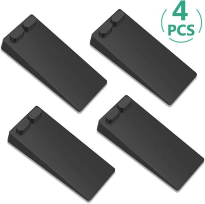Set van 4 Verstelbare Antislip Deurstoppers - Rubberen Deurwiggen voor Harde Vloeren - Bescherming voor Muren en Meubels
