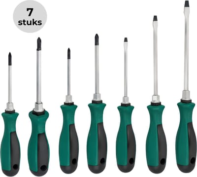 Lomera Schroevendraaierset - Schroevendraaier Set - Schroevendraaiers Set - Schroevendraaierset 7 Delig - Schroevendraaier Set 7 Delig - Kruiskop Schroevendraaier Set - Sleuf Schroevendraaier Set