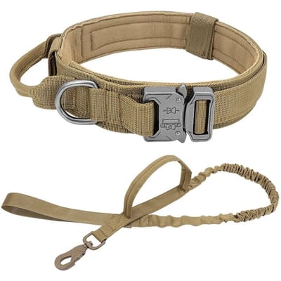 Sterke Hond Militaire Tactische Halsband Huisdier Bungee Leiband Duurzame Nylon Huisdier Training Halsbanden Met Handvat Grote Honden Franse Bulldog L
