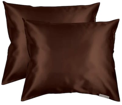 Beauty Pillow® - Satijnen Kussenslopen - Voordeelset - Duo Pack - 60x70 cm - Chocolate Brown