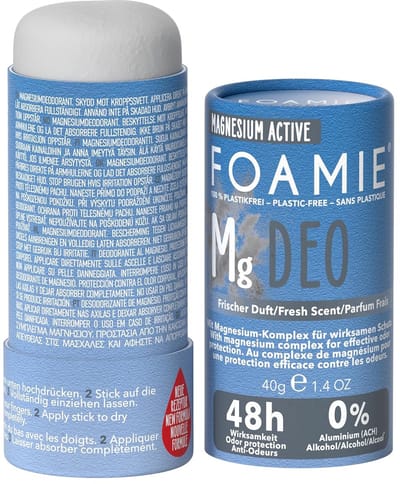 Foamie Deodorant Stick voor Mannen Refresh – 48u Bescherming – Zonder Aluminium – Vegan & Plasticvrij – 40 g