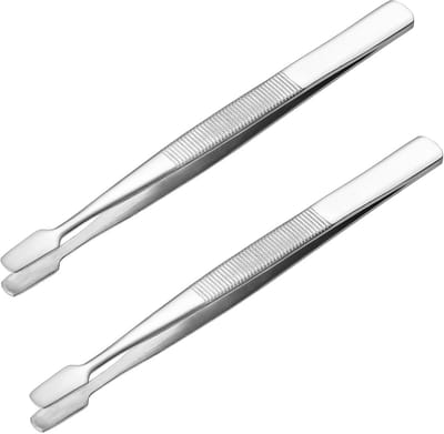 Healifty 2 stuks stempel pincet Philatelie postzegels verzamelaar gereedschap (zilver)