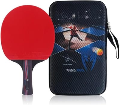 Tafeltennisracket - Pingpongpeddel - Sport Spelen - 5 Hout 2 Carbon - One Size - Rood