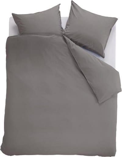 Ambiante Cotton Uni dekbedovertrek - Effen - Tweepersoons - 200x200/220 - Grijs