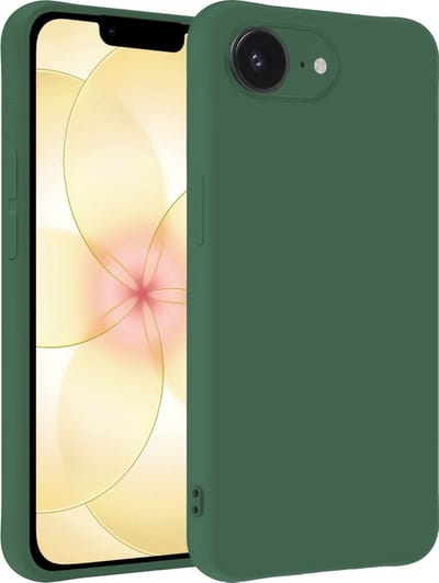 Hoesje - Geschikt voor Apple iPhone 17e - Sterk & Shockproof - Hoes Cover - Siliconen Case - Telefoonhoesjes - Donkergroen