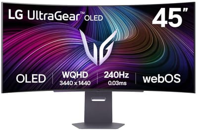 45" LG UltraGear 45GX90SA-B - 3440x1440 (UWQHD) - 240Hz - OLED - 65W USB-C