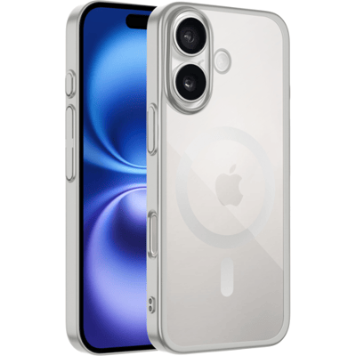 Coverzs clear MagSafe hardcase hoesje geschikt voor iPhone 16 (zilver) - MagSafe, shockbestendig, premium bescherming