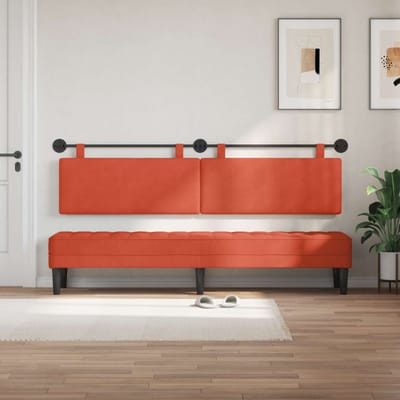 vidaXL - Hangend - hoofdbord - Rood - Oranje - Corduroy - stof