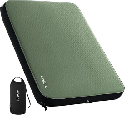 Zelfopblazend Slaapkussen - Campingmatras Slaapmat - Kamperen en Roadtrips - Y-vormige Telescopische Schuimstructuur - 10 cm dik - Groen
