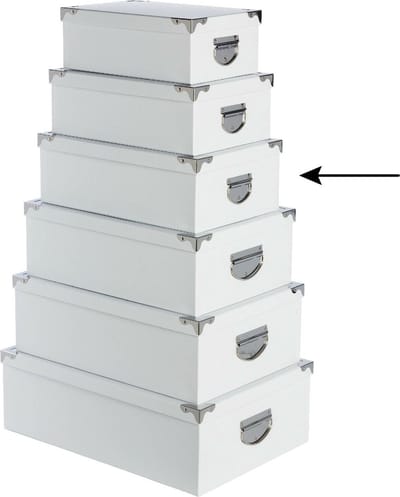 5Five Opbergdoos/box - wit - L36 x B24.5 x H12.5 cm - Stevig karton - Whitebox
