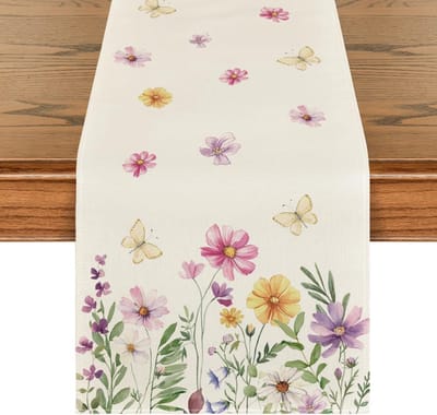 Mode Bloemen vlinder lente tafelloper, seizoensgebonden zomer keuken tafel decoratie binnen vakantie party decor 40x240 cm