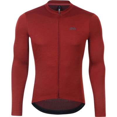dhb Heren Aeron 2.0 Merino Wol Lange Mouwen Fietsjersey (Vuursteen)