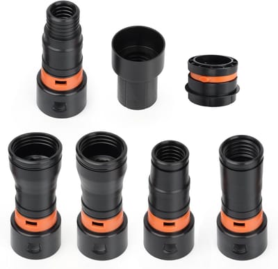 Stofzuigerslang Adapters - Vacuümslang Koppelingen - Stofzuigen Vereenvoudigen - Universele Pasvorm - 7 Stuks - Zwart