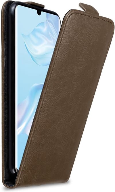 Cadorabo Hoesje geschikt voor Huawei P30 PRO in KOFFIE BRUIN - Beschermhoes in flip design Case Cover met magnetische sluiting