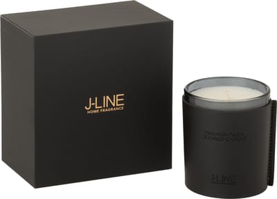 J-Line geurkaars Leder - Black Diamond - glas - zwart - 40U