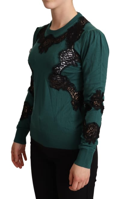 Dolce & Gabbana Groene wollen trui met ronde hals voor dames