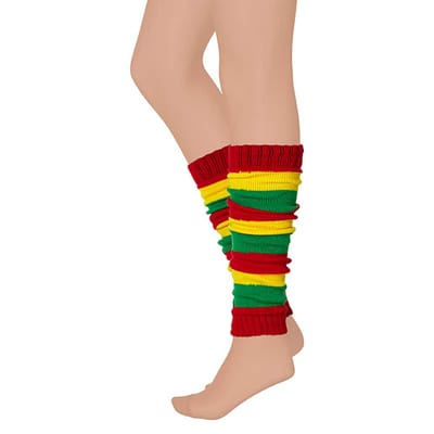 Apollo - Beenwarmer feest - Carnaval beenwarmers - rood-geel-groen - One size - Beenwarmers dames - Beenwarmers carnaval - Beenwarmers heren - Beenwarmers