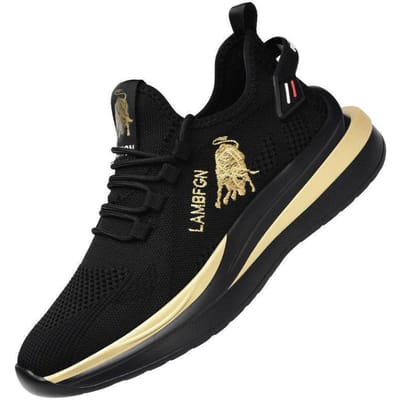 Herfst Nieuwe Heren Sportschoenen Flyweave Ademend Casual Hardloopschoenen Mesh Oppervlak Comfortabel Veelzijdig Hardloopschoenen 44 black