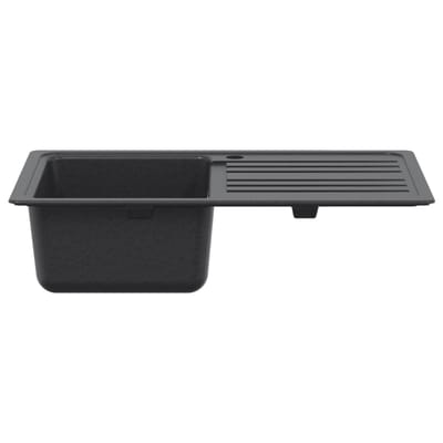 vidaXL - Keukenspoelbak - met - afdruiprek - Graniet - 76,5 - cm - x - 46 - cm - x - 28 - cm