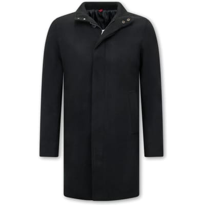 Heren Mantel - Lange Jas Heren - Trenchcoat Heren - Zwart