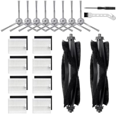 20-delige Vervangende Accessoireset voor Robotstofzuigers - Inclusief Hoofdborstels, Zijborstels, Filters, Reinigingsborstel en Schroevendraaier