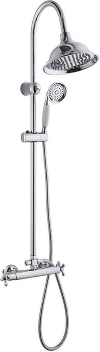 Go by Van Marcke Retro douchesysteem rond regendouche handdouche thermostatische kraan chroom look