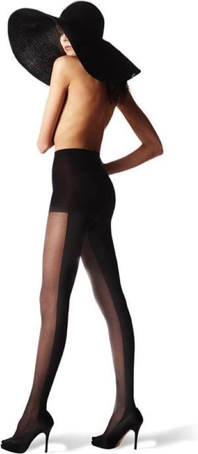 Pretty Polly Panty - Fashion - Panty - Catwalk Panty - 20 Den. - 40 Den. - Voor Transparant - Achter Opaque 40 - One Size - Zwart
