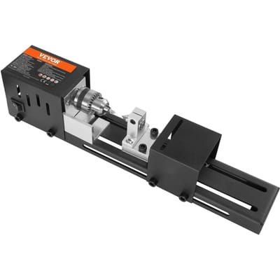 Mini Draaibank Machine, 7 cm x 16 cm, 24VDC 96W Mini Houtdraaibank Gereedschappen Freesmachine Accessoires, 7 Snelheden 4220/5300/5650/6350/6660/7050/8450 RPM,