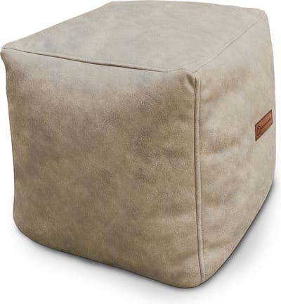 Casacomfy Modibox - Poef / Hocker - Vierkant - Lederlook - 40x40x40 cm - Latte