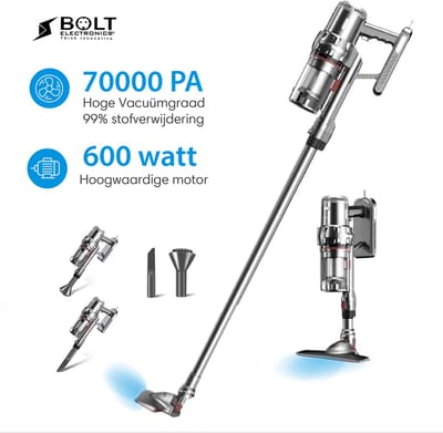 Bolt Electronics® SUPERSONIC GEN ONE Handstofzuiger - Steelstofzuigers - Draadloos - Zonder Zak Op Accu