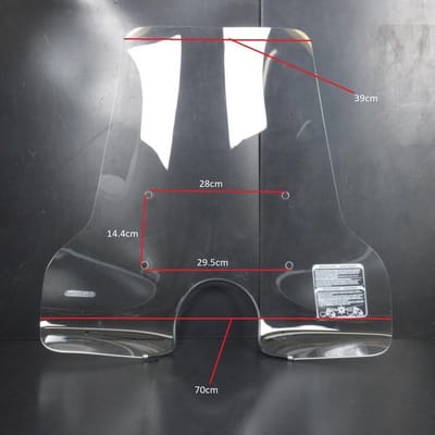 fabbri bubble en windscherm voor piaggio scooter 125 liberty 4t 2003 tot 2013 2136/a / h70cmxl40/70cm nieuw