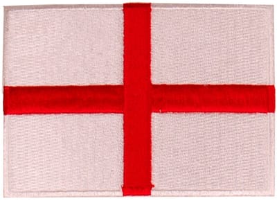 Strijkapplicatie/Patch - Vlag Engels St Georges Cross - 8x6cm