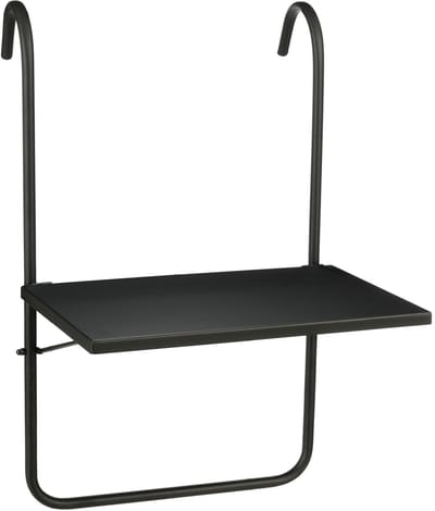 Mica Decorations Seatle Hangtafel Balkon - Tafeltje Buiten - Plateau voor Balkon - 57,5 x 38 cm - Metaal - Zwart