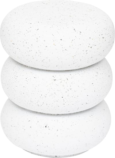 Atmosphera Stonento Totem Salontafel uit wit magnesium - Ø35xH43cm - Wit