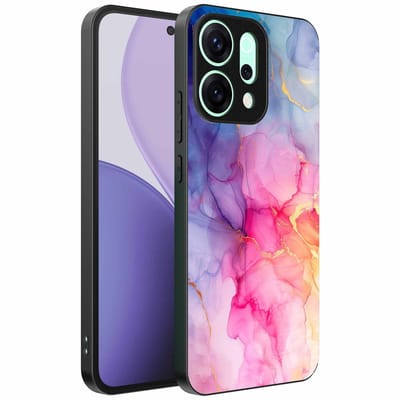 Geschikt voor Oppo Reno 14 Pro Telefoonhoesje met marmeropdruk - TPU backcover case marble design - Regenboog - Smartphonica geschikt voor Oppo Reno 14 Pro