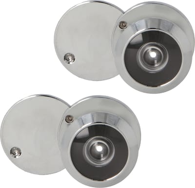 2x amig deurspion - messing - verchroomd - 160° zicht - voor deuren 15-25 mm