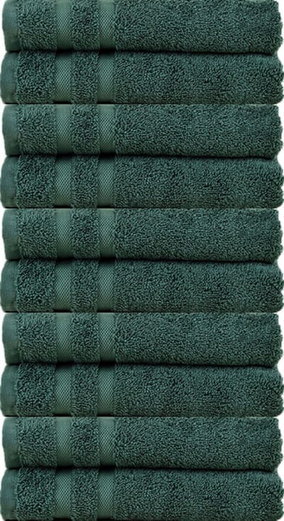 Luxe Badlakens 140x70 cm - Baddoeken - Mos Groen - 10 Stuks