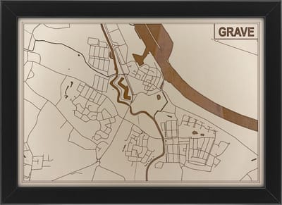Houten stadskaart van Grave