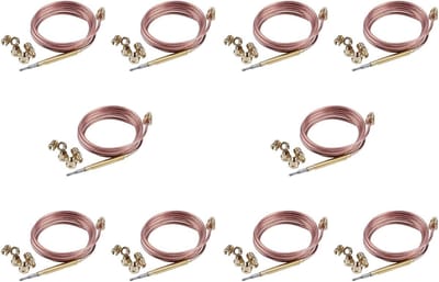 Thermokoppel Set - Reserveonderdelen Gasfornuis - Apparaat Reparatie - Universele Toepassing - 1500 mm Lengte - Goudkleurig